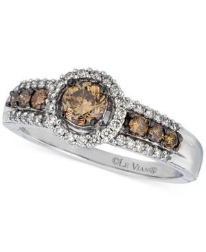 Le Vian Chocolate And White Diamond Ring (3/4 Ct. T.w.) In 14k White Gold