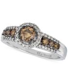 Le Vian Chocolate And White Diamond Ring (3/4 Ct. T.w.) In 14k White Gold