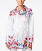 Jessica Simpson Double-breasted Floral-print Trench Coat