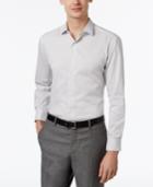 Alfani Red Men's Fitted Black Texture Stripe Dress Shirt, Only At Macy's