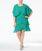 Sl Fashions Plus Size Tiered Dress And Shrug