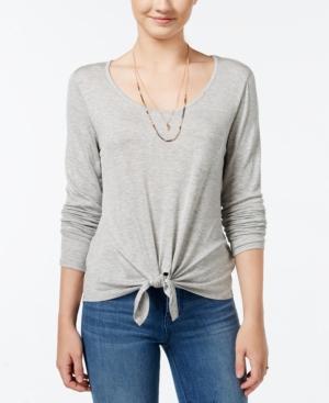 Rebellious One Juniors' Tie-front Top