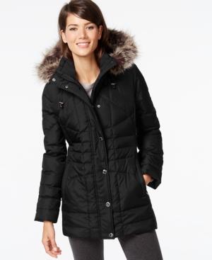 London Fog Plus Size Faux-fur-trim Down Coat