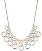 Dkny Gold-tone Imitation Pearl Ring Statement Necklace, Created For Macy's