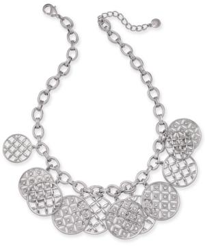 Charter Club Silver-tone Crystal Front Statement Necklace, 17 + 2 Extender, Created For Macy's