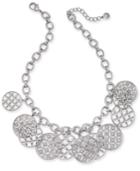 Charter Club Silver-tone Crystal Front Statement Necklace, 17 + 2 Extender, Created For Macy's