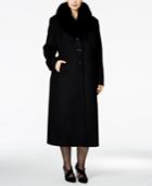 Forecaster Plus Size Fox-fur-collar Maxi Coat, Only At Macy's