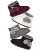 Pj Couture Cable Knit Booties With Pom Poms
