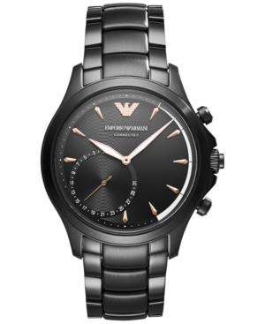 Emporio Armani Men's Connected Black Stainless Steel Bracelet Hybrid Smart Watch 43mm