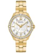 Bulova Women's Gold-tone Stainless Steel Bracelet Watch 35mm 98l230, Created For Macy's
