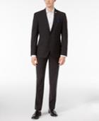 Nick Graham Men's Extra Slim Fit Charcoal Plaid Suit