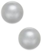Charter Club Silver-tone Gray Imitation Pearl Stud Earrings, Created For Macy's