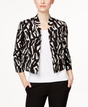 Kasper Printed Open-front Jacket