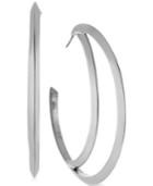 Vince Camuto Silver-tone Cutout Hoop Earrings