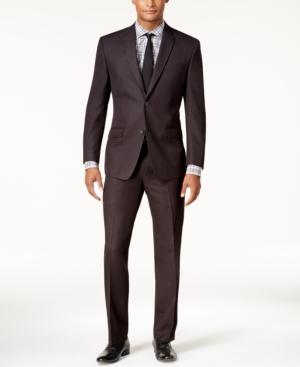 Marc New York By Andrew Marc Men's Classic-fit Black Micro-grid Suit