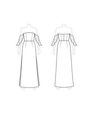Customize: Remove Skirt Train - Fame And Partners Off-the-shoulder Chiffon Dress