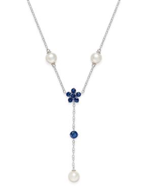 Danori Silver-tone Imitation Pearl And Crystal Lariat Necklace