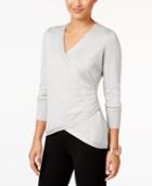 Thalia Sodi Faux-wrap Sweater, Only At Macy's