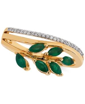 Emerald (1/2 Ct. T.w.) & Diamond Accent Statement Ring In 14k Gold