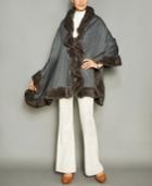 The Fur Vault Knitted Mink-fur-trim Wool-blend Cape