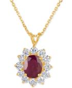Ruby (2-1/5 Ct. T.w.) And Diamond (1 Ct. T.w.) Pendant Necklace In 14k Gold