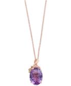 Viola By Effy Pink Amethyst (7-3/4 Ct. T.w.) And Diamond Accent Pendant Necklace In 14k Rose Gold