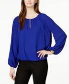 Vince Camuto Pleated Long-sleeve Peasant Blouse