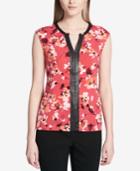 Calvin Klein Faux-leather-trim Top