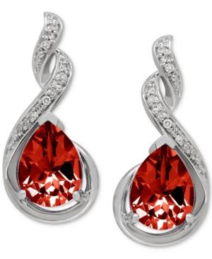 Rhodolite Garnet (2-5/8 Ct. T.w.) And Diamond Accent Drop Earrings In Sterling Silver