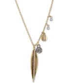 Rachel Rachel Roy Gold-tone Multi-charm Feather Pendant Necklace