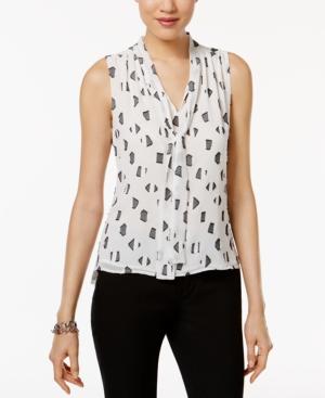 Tommy Hilfiger Printed Tie-neck Top