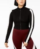 Material Girl Juniors' Varsity Cropped Zip-up Jacket, Created For Macy's