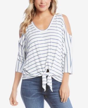 Karen Kane Tie-front Cold-shoulder Top