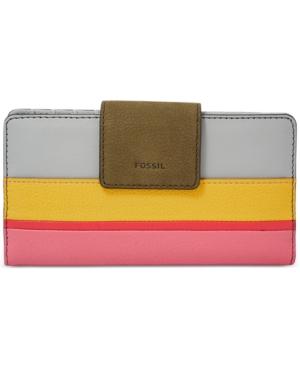 Fossil Emma Printed Leather Tab Clutch Wallet
