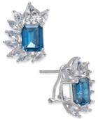 London Blue Topaz (6 Ct. T.w.) & White Topaz (4-1/2 Ct. T.w.) Drop Earrings In Sterling Silver