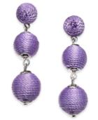 Inc International Concepts Silver-tone Threaded Ball Triple Drop Earrings, Created For Macy's