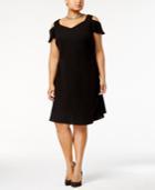 Sl Fashions Plus Size Cold-shoulder A-line Dress