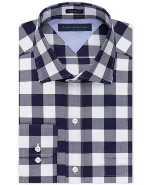 Tommy Hilfiger Easy Care Indigo And White Check Dress Shirt