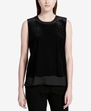 Calvin Klein Pleated Layered-look Top