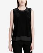Calvin Klein Pleated Layered-look Top