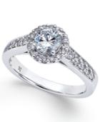 Certified Diamond Halo Engagement Ring (1 Ct. T.w.) In 14k White Gold