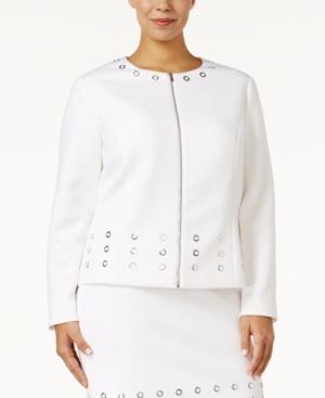 Calvin Klein Plus Size Grommet-trim Scuba Blazer