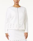 Calvin Klein Plus Size Grommet-trim Scuba Blazer