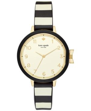 Kate Spade New York Women's Park Row Black & Ivory Silicone Strap Watch 34mm Ksw1313