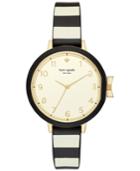 Kate Spade New York Women's Park Row Black & Ivory Silicone Strap Watch 34mm Ksw1313