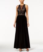 Nightway Petite Lace-illusion A-line Gown
