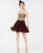 City Studios Juniors' Strapless Applique Fit & Flare Dress