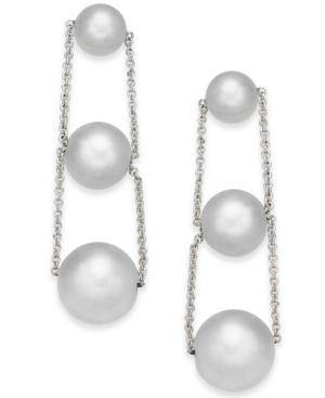 Alfani Silver-tone Imitation Pearl Linear Drop Earrings, Created For Macy's