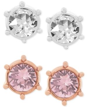 Swarovski Botanic Rhodium-plated And Rose Gold-plated Pierced Earring