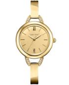 Caravelle By Bulova Women's Gold-tone Stainless Steel Bangle Bracelet Watch 21mm 44l129